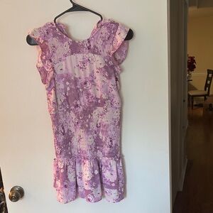 Floral Purple Kids Casual Dress